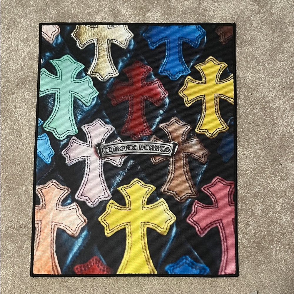Chrome Hearts Multicolor Cross Design Rug